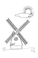 Image showing Windmill sketch