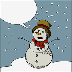 Image showing Happy snowman text card