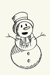 Image showing Snow man sketch
