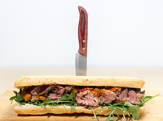 Image showing Ciabatta beef sandwich