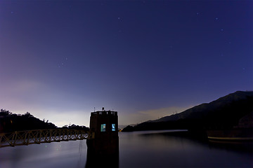 Image showing Lake landscape at night 