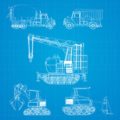 Image showing Construction vehicles blueprint