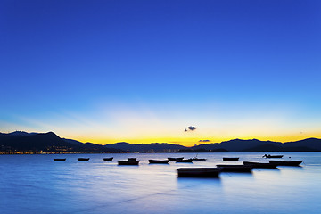 Image showing Sunset coast in Hong Kong