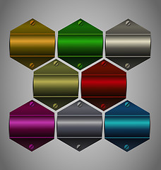 Image showing Vector metallic sticker collection 