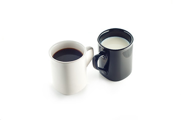 Image showing Milk and coffee