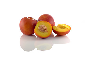 Image showing Natural peach fruits collection