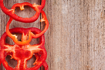 Image showing sliced red bell peppers