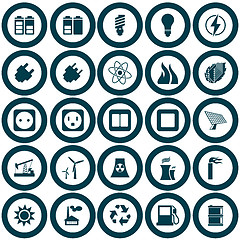 Image showing Power and energy icon set