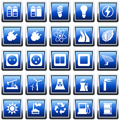 Image showing Power and energy icon set