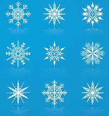 Image showing Set of vector snowflakes