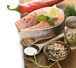 Image showing Slice Of Salmon And Wild Rice