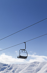 Image showing Chair lift against blue sky