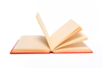 Image showing red note pad on white background