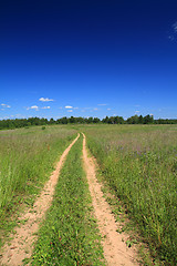 Image showing sandy road on summer field