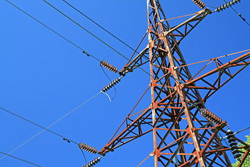 Image showing electric pole on blue background