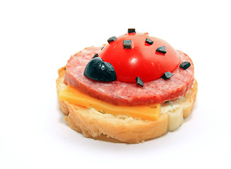 Image showing sandwich with tomato on white background