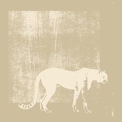 Image showing cheeta silhouette on brown background