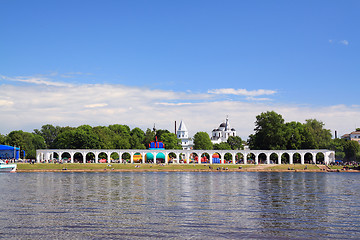 Image showing ancient wall on river coast