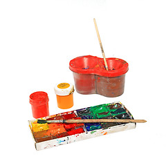 Image showing oil paints on white background