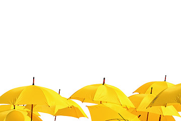 Image showing yellow umbrellas on white background