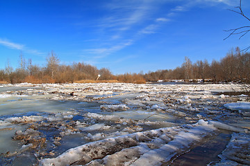Image showing autumn ice on small river 