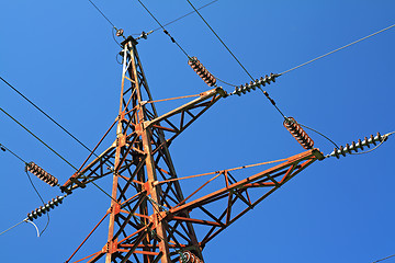 Image showing electric pole on blue background