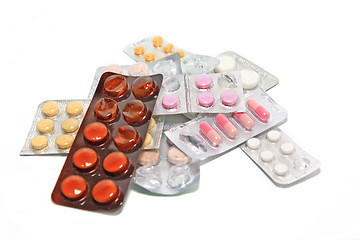 Image showing tablets in packing on white background