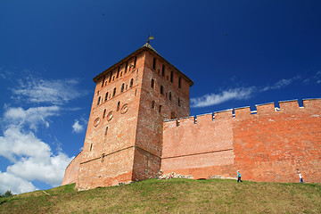 Image showing aging fortress amongst green herb 