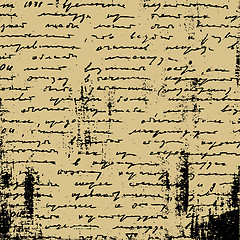 Image showing aging manuscript on brown paper