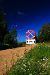 Image showing traffic sign on rural road