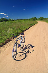 Image showing bicycle on sandy rural road