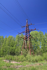 Image showing electric pole on blue background