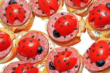 Image showing sandwich with tomato on white background