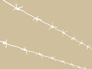Image showing barbed wire on brown background