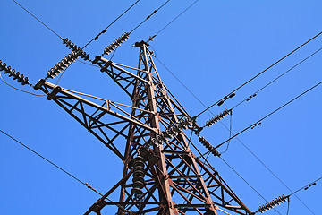 Image showing electric pole on blue background