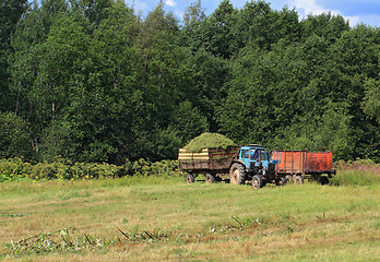 Image showing old tractor on summer field