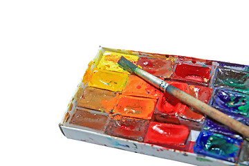 Image showing oil paints on white background