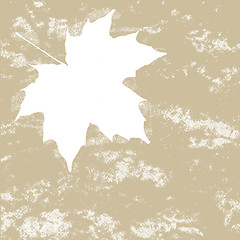 Image showing maple leaf silhouette on brown background