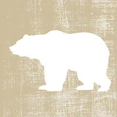 Image showing bear silhouette on brown background