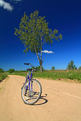 Image showing bicycle on rural sandy road