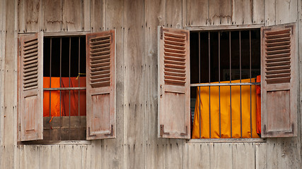 Image showing Windows of temple in Cambodia