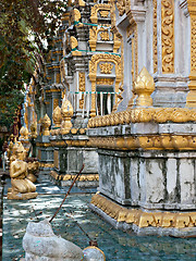 Image showing Tombstones at temple in Cambodia