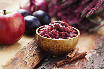 Image showing plum and apple chutney