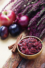 Image showing plum and apple chutney