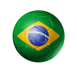 Image showing Soccer football ball with brazil flag