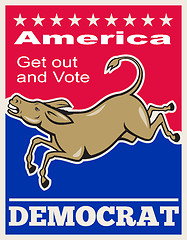 Image showing Democrat Donkey Mascot America Vote