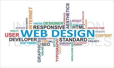 Image showing Word cloud - web design