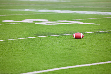 Image showing Football on Stadium Field