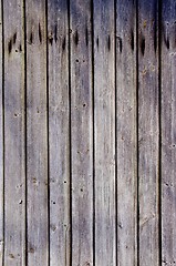 Image showing Wooden plank wall background. Rural architecture. 