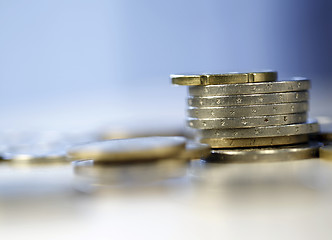 Image showing Towers of euro coins